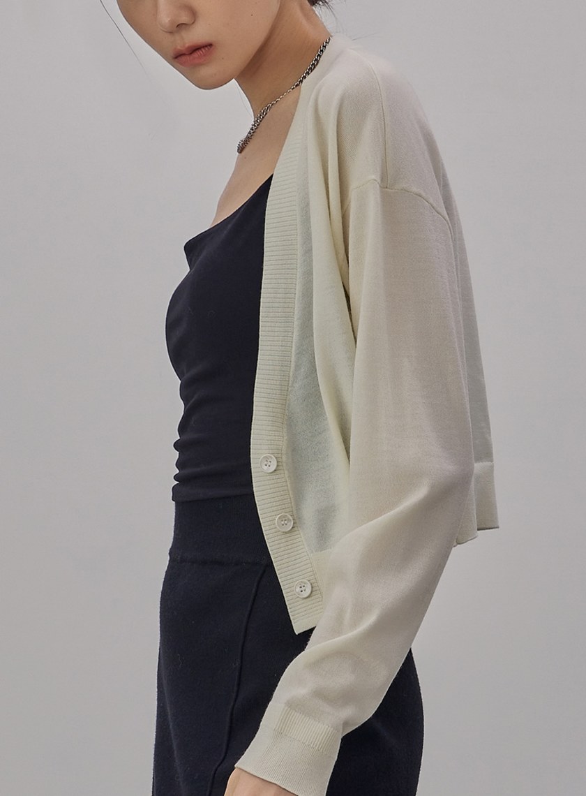 純羊毛V領針織罩衫